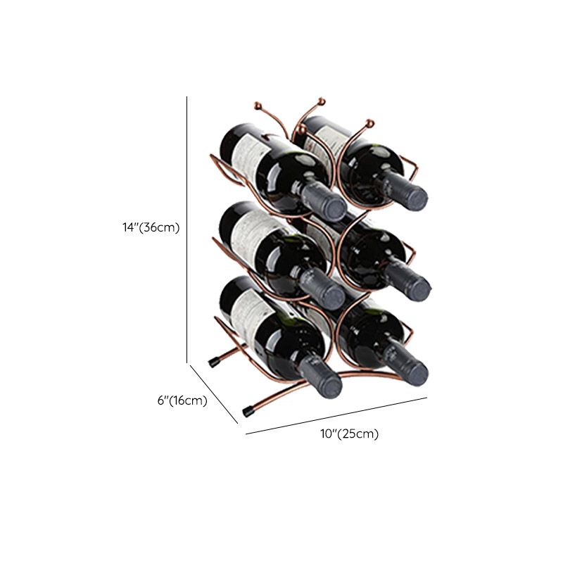 Glam Style Wine Rack Metal Countertop Wine Bottle Rack for Living Room