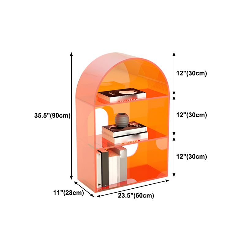 Acryl -boekenplank Scandinavian Style Orange Open Back Bookkast voor Home Office Study Room