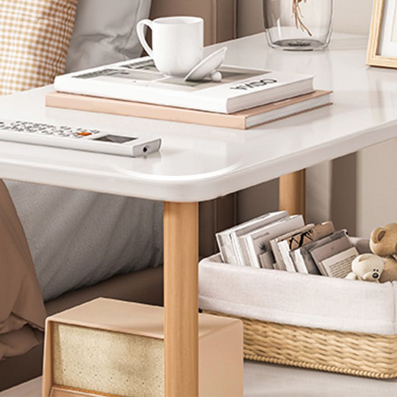 Imitation Wood Nightstand Open Storage Modern Shelf Included Night Table with Legs