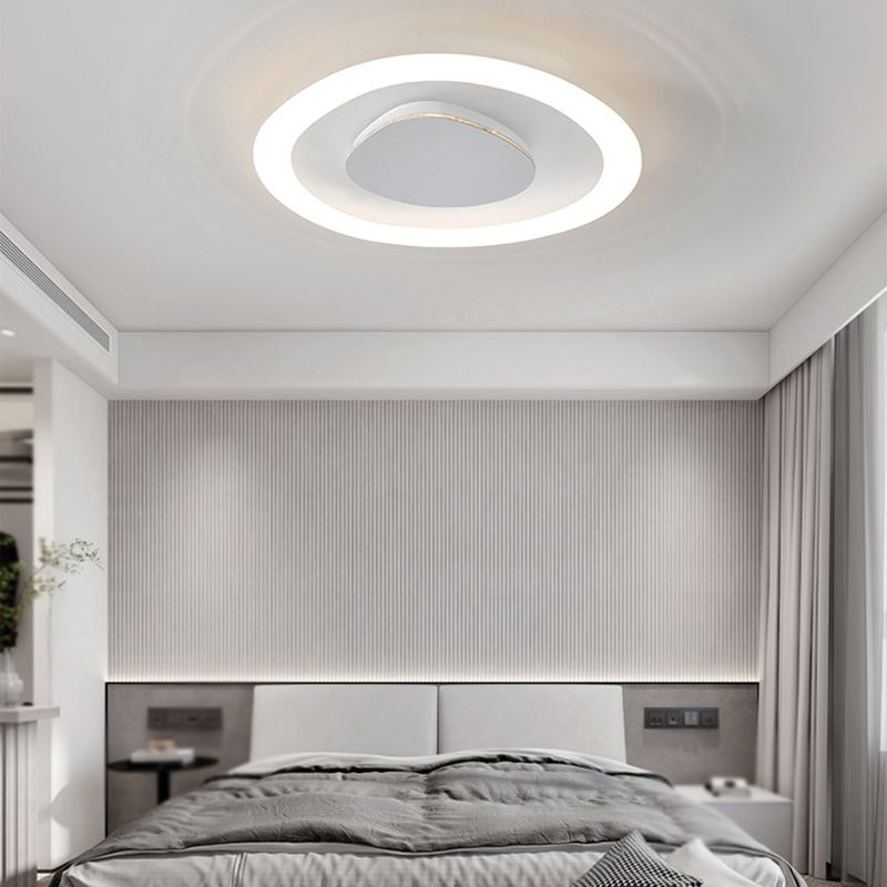 Single White Flush Mount Lighting Unique Acrylic Ceiling Light for Bedroom