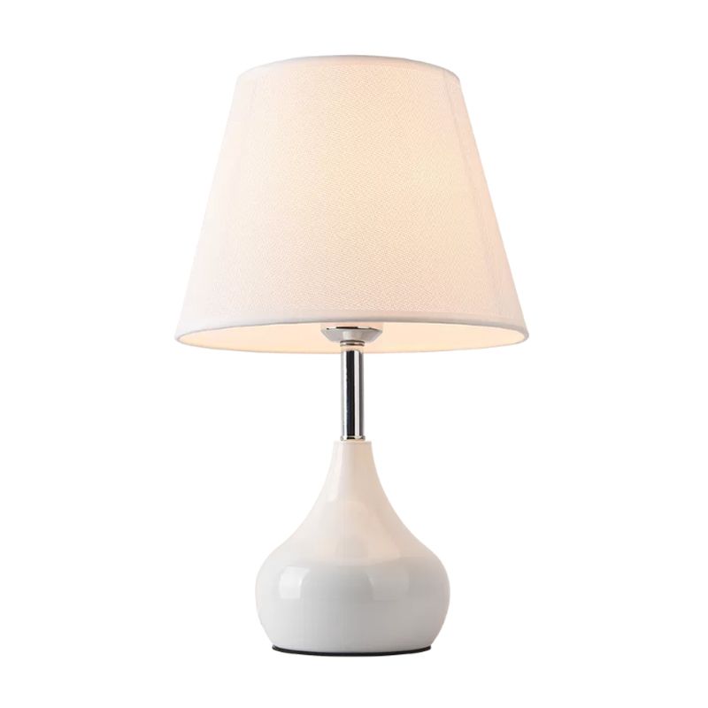 Conical Study Room Table Light Fabric 1 Head Modern Reading Lamp with Vase Base in Pink/White/Yellow