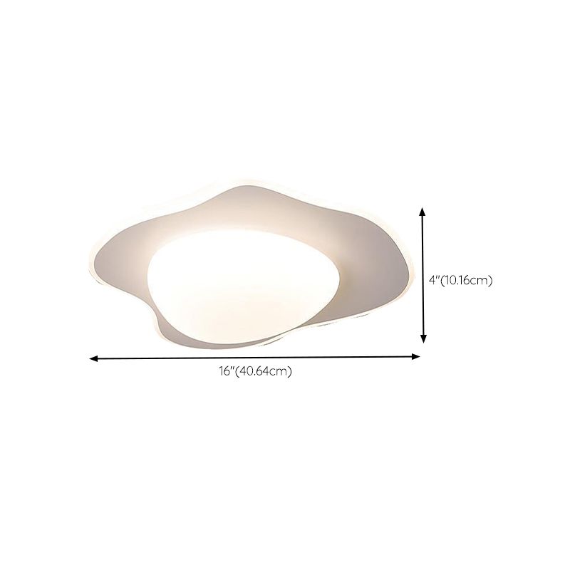 LED White Shaded Ceiling Light Contemporary Flush Mount Lighting for Foyer