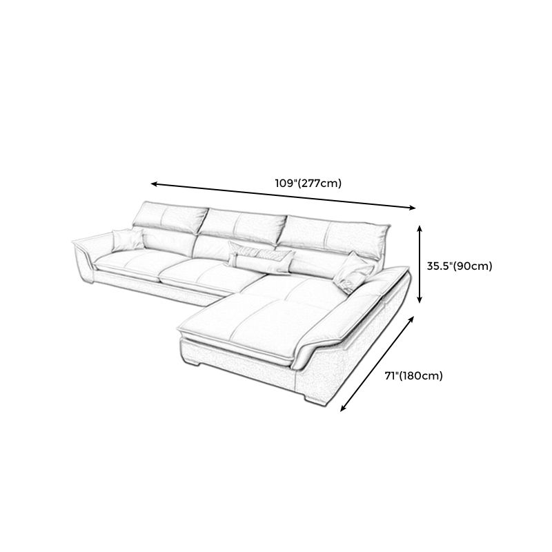 Modern Pillow Top Arm Sectional Sofa 35.43"HCushion Back Sofa