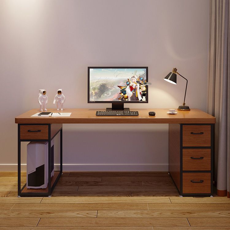 Rectangular Solid Wood Computer Desk Modern Home Meeting Desk with Drawers