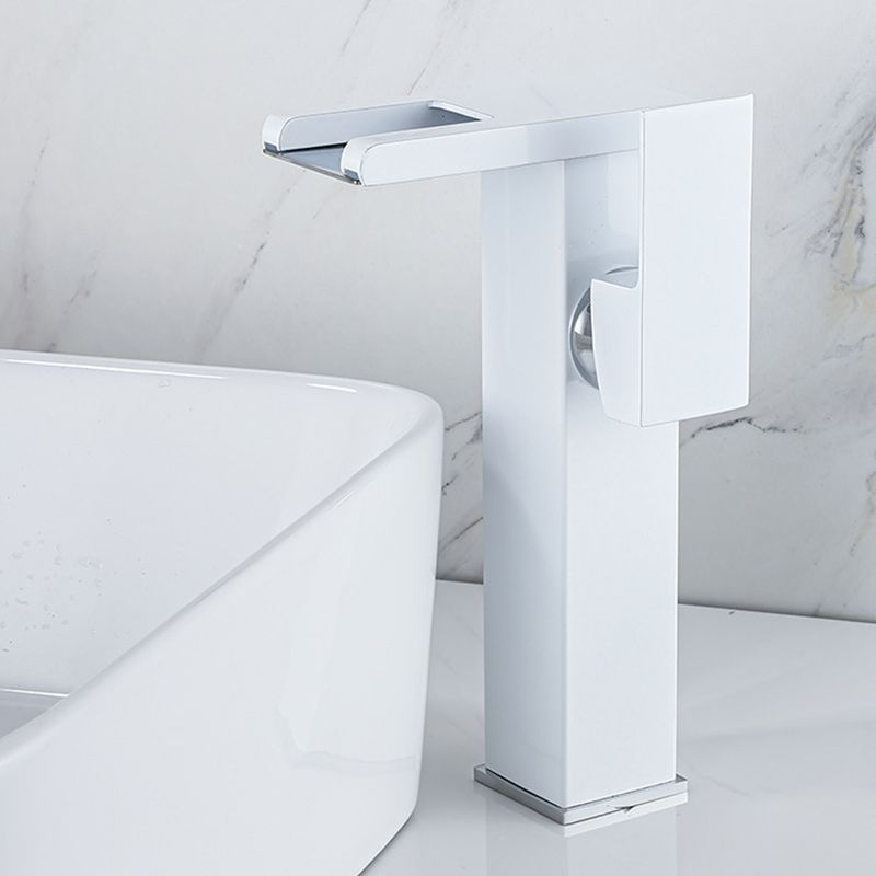 Contemporary Sink Faucet Solid Color Low Arc Bathroom Vessel Faucet