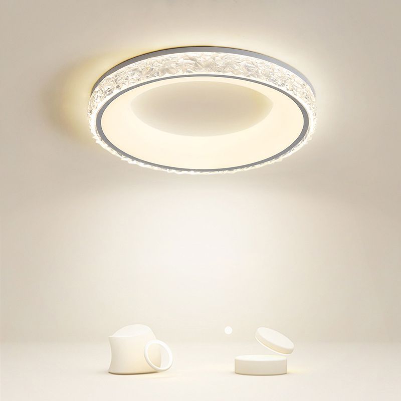 Modern LED Ceiling Light White/Black Flush Mount Lighting for Foyer