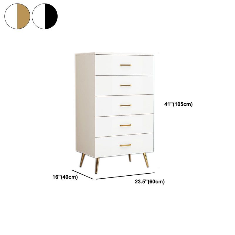 Classic Glam White Storage Chest Vertical Wood Dresser for Bedroom