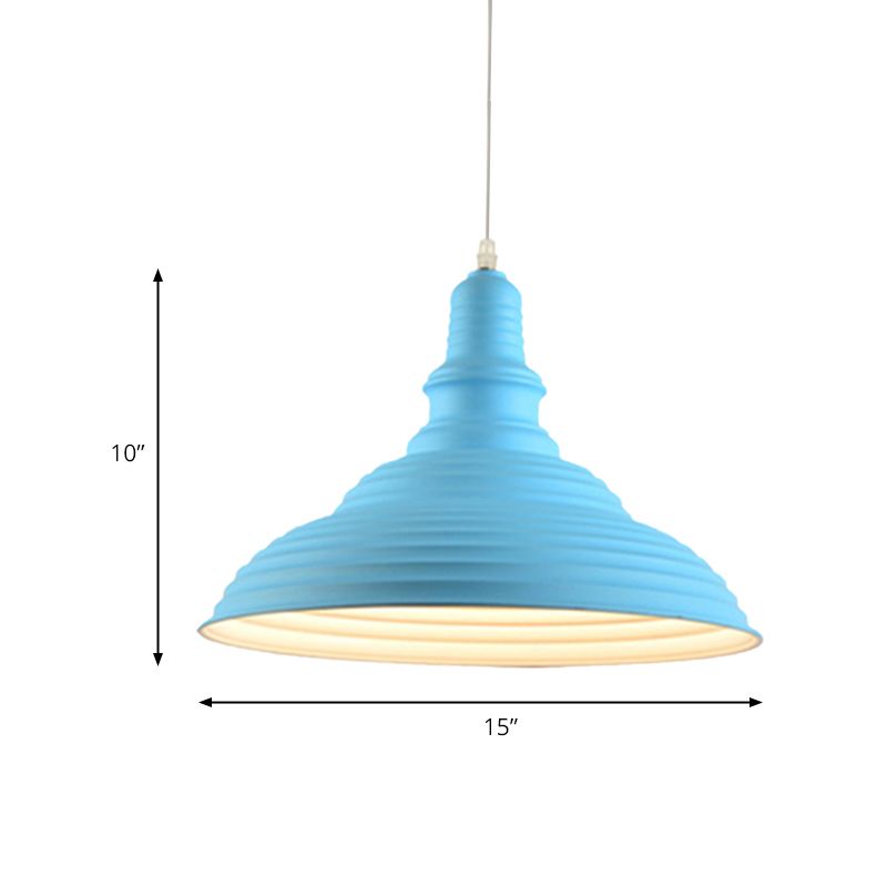 Pot-dekd tint hangend plafondlicht met ruchesontwerp Noordse metalen grijs/roze/gele eetkamer hanglamp