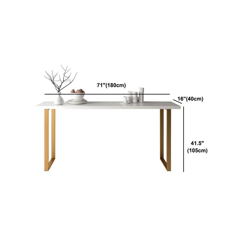 Pine Wood Bar Dining Table Glam Rectangle Bar Table with Double Pedestal for Balcony