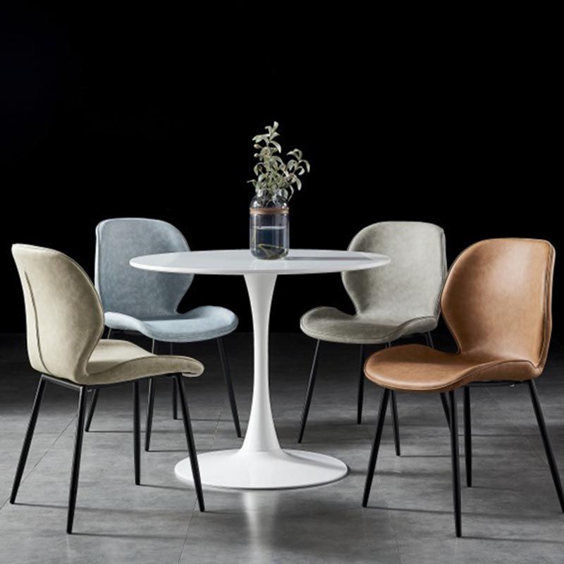 Contemporary Style Chairs Armless Dining Chairs with Metal Legs for Kitchen