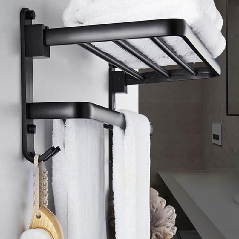 Modern Bathroom Accessory Set Towel Bar Black Soap Dish Bath Hardware Set