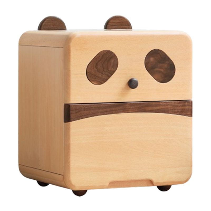 Pig and Panda Kids Bedside Table Wooden Kids Bedside Table with Cabinet