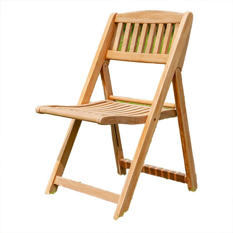 Modern Outdoor Bistro Chairs Solid Wood Armles Folding Patio Dining Chair