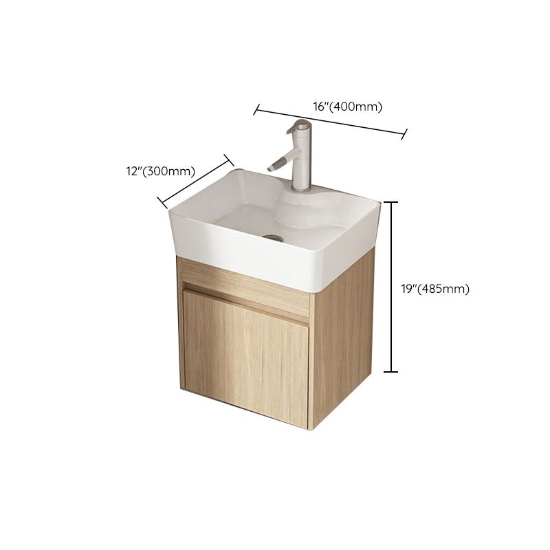 Basic Wooden Sink Vanity Wall-Mounted Vanity Cabinet with Mirror Cabinet