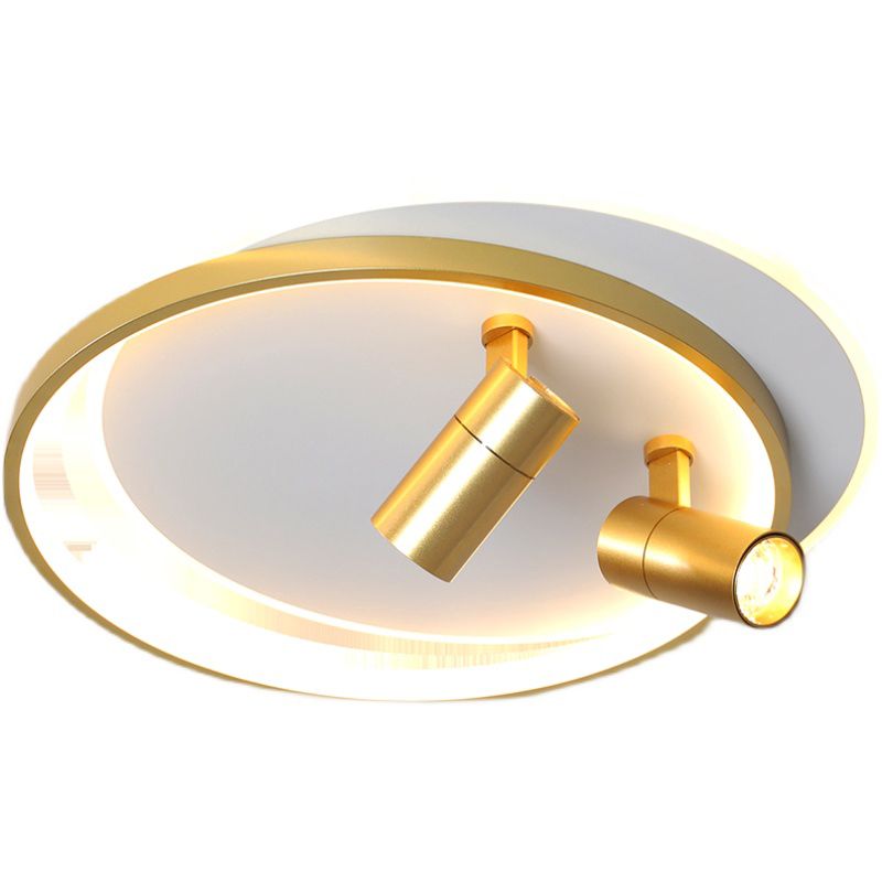 1-Light LED Semi Flush Mount with Circular Acrylic Shade Modern Creative Style Ceiling Light for Corridor