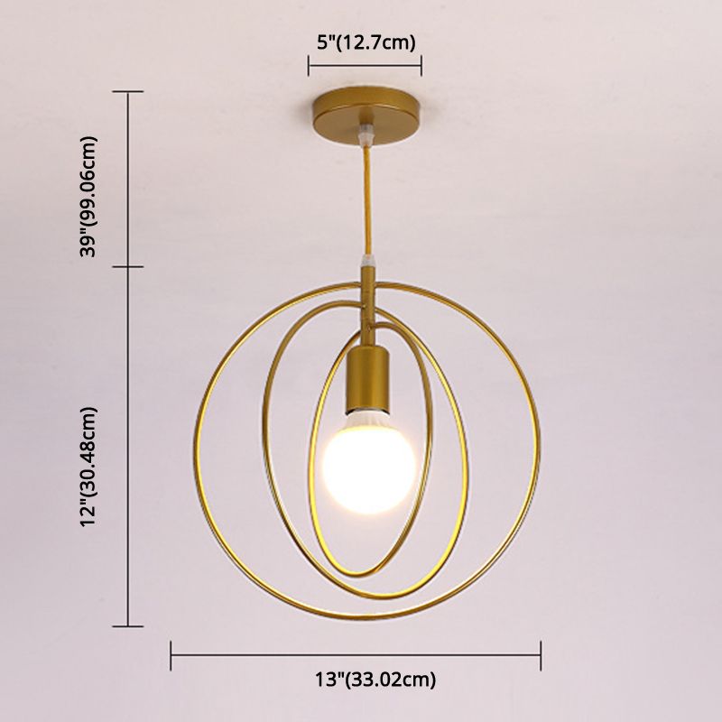 Metal Hanging Pendant Light Wire Cage Industrial Style Pendant Light Fixture for Foyer