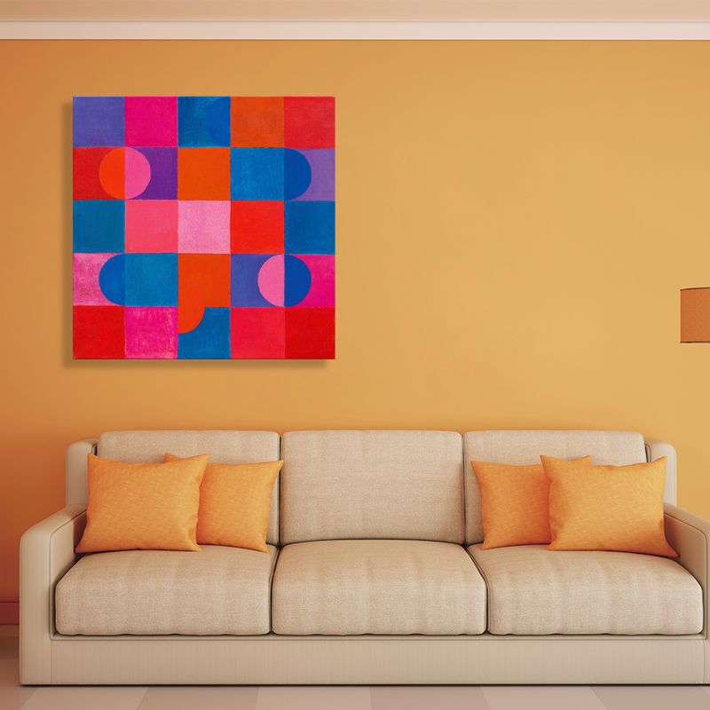 Traditional Style Wall Decor Pastel Color Novelty Geometry Painting, Multiple Sizes