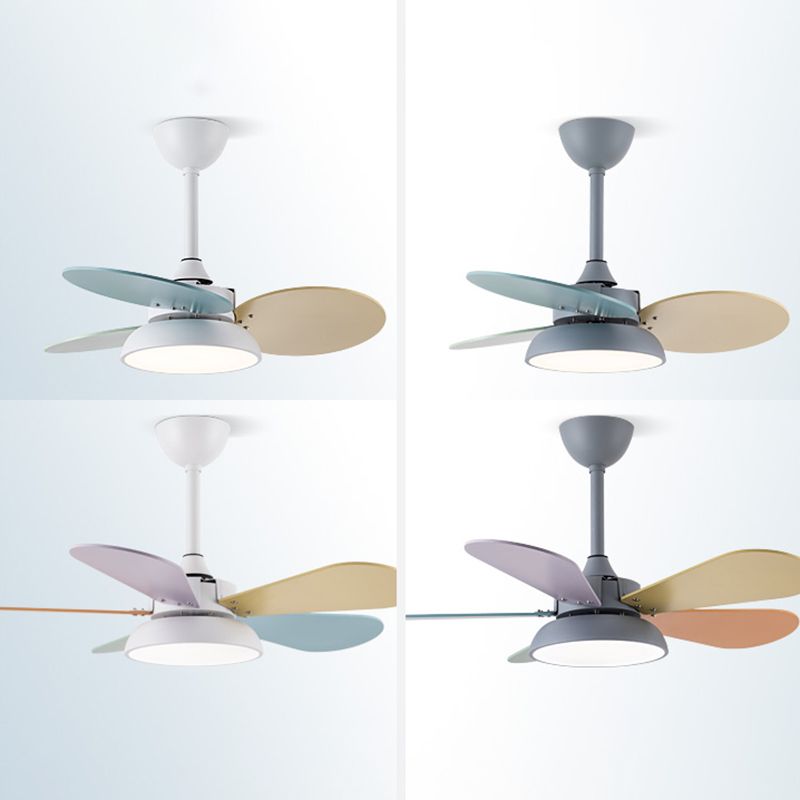 Ceiling Fan Lamp Kids Style Bedroom LED Ceiling Mounted Light