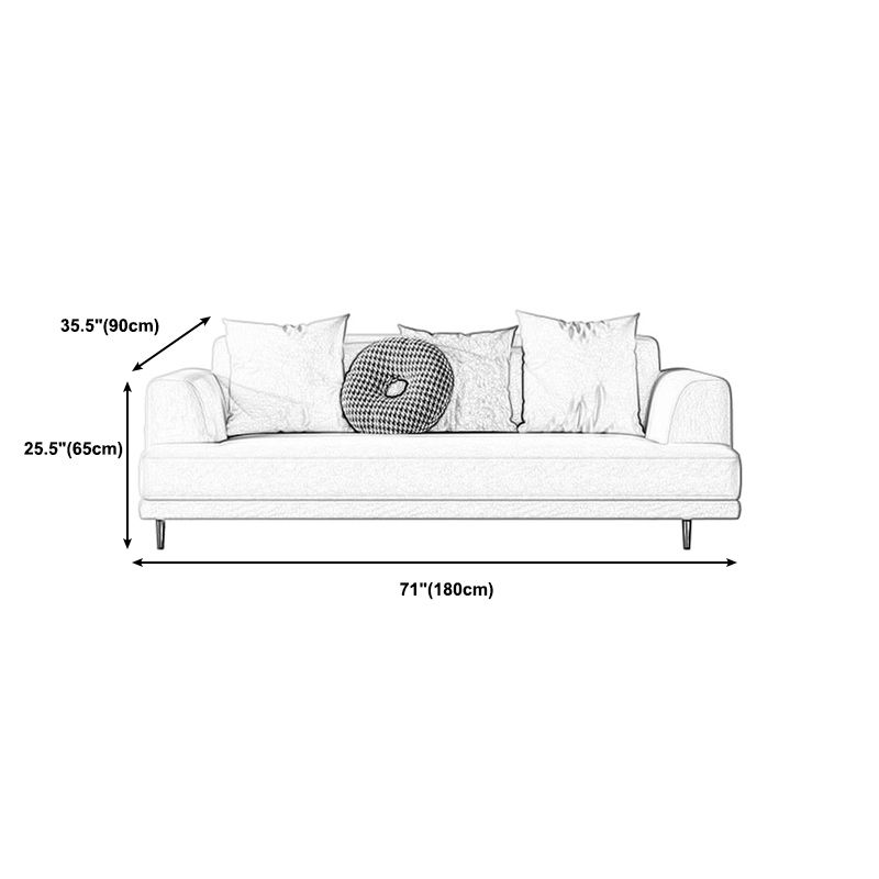 Linen Recessed Sofa  Modern Arm Cushions 35.4"W Sofa for Living Room