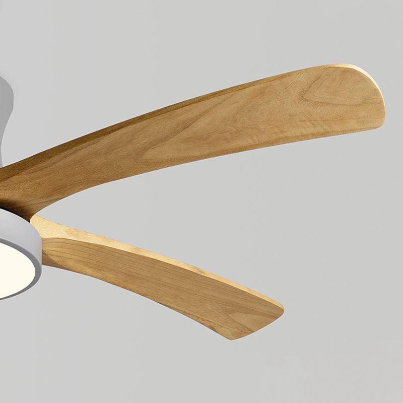 Nordic LED Ceiling Fan 5-Blade Fan Lighting with Wood for Living Room