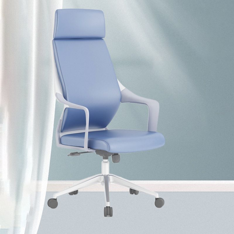 Modern Desk Chair Mesh/Leather Conference Chair High-Back Chair with Wheels