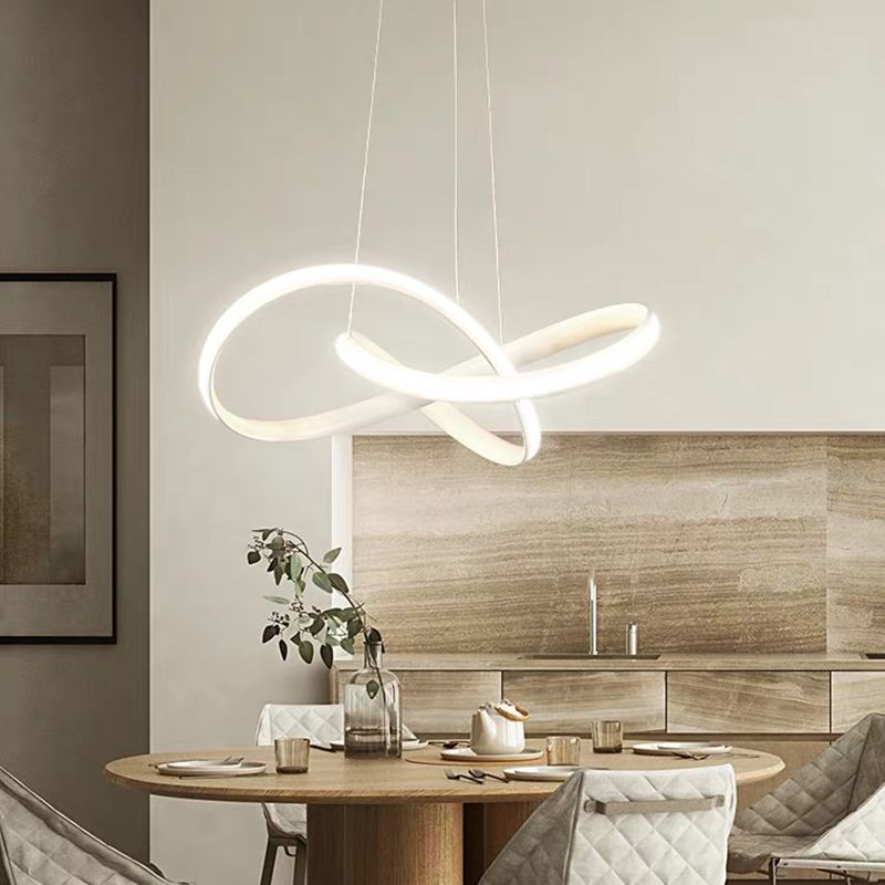 Spiral Suspended Lighting Fixture Minimalist LED Metal Ceiling Pendant Light for Dinning Room