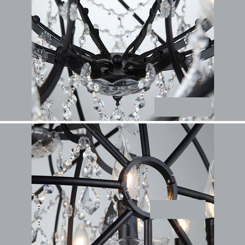 Modern Spherical Chandelier Hanging Light Fixture Metal 8 Lights Ceiling Hanging Light Fixture