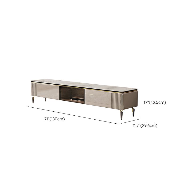 Contemporary Media Console Stone TV Media Console with 4 Drawers