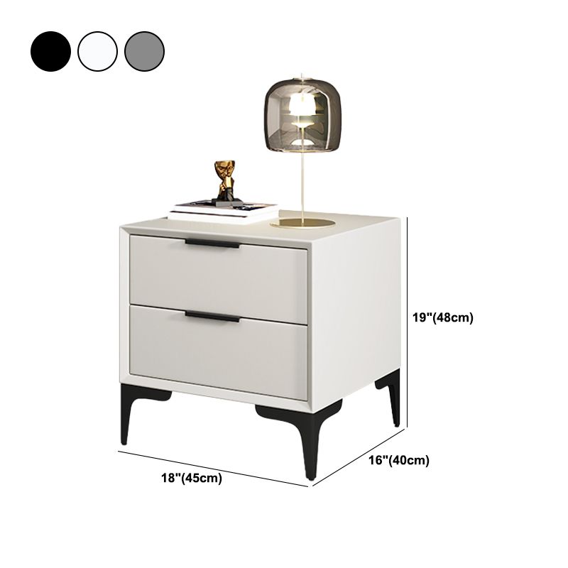 Industrial 19"H Lower Shelf Nightstand Wood Bedside Cabinet for Bedroom