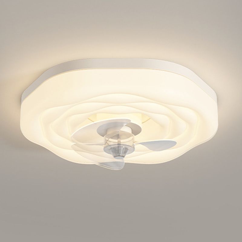 Modernism Single Beige/White Ceiling Fan Lamp LED Acrylic Ceiling Fan Light