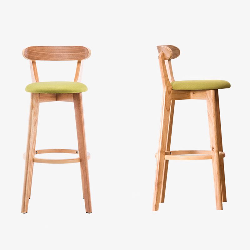 Contemporary Beech Low Back Home Stool Matte Finish Upholstered Bar Stools