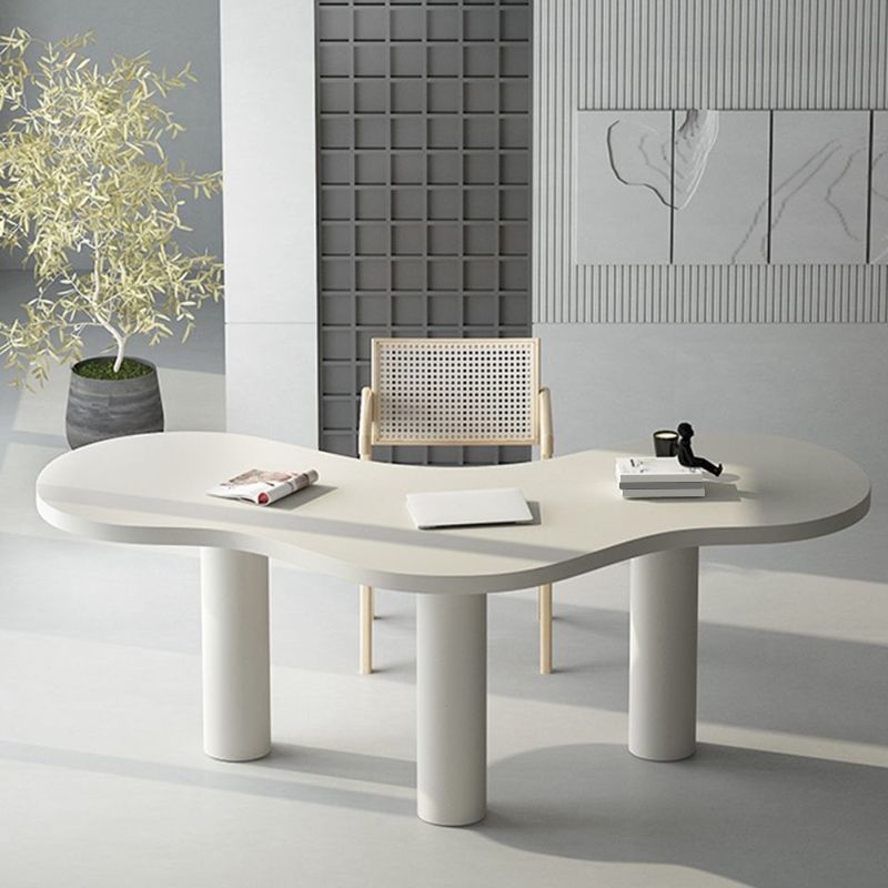 Special-Shaped Office Laptop Table White / Black Writing Desk for Office