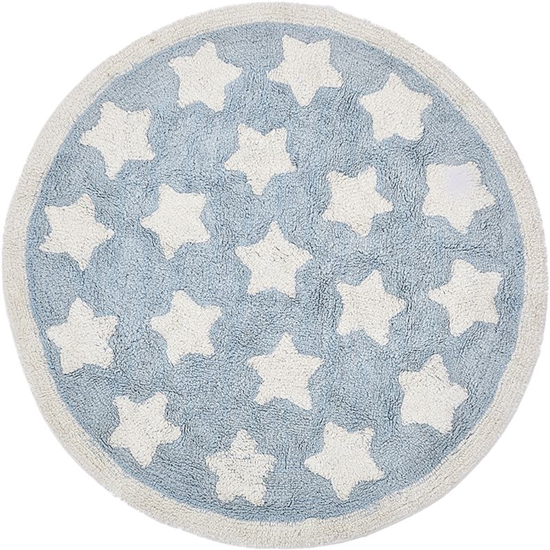 Chapeur de chambre d'enfants pour enfants dans un tapis à imprimé en étoile géométrique bleu pymat