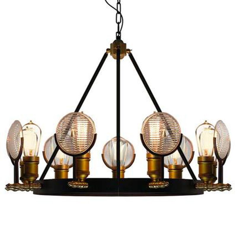 Vintage Black Hanging Ceiling Lights Metal Pendant Chandelier for Dining Room