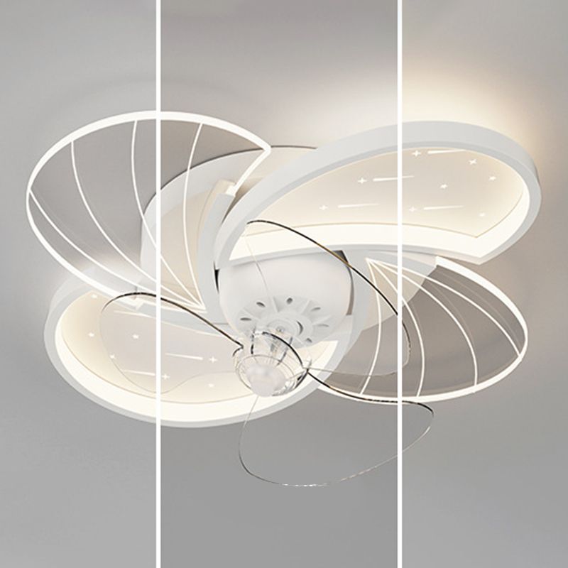 Metal Geometric Shape Ceiling Fan Modern Style Multi-Lights Ceiling Fans Fixtures