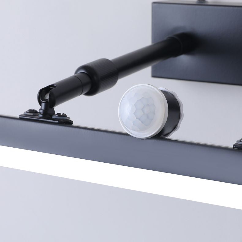 Modern Minimalist Style Linear Wall Mounted Vanity Lights Metal 1 Light Vanity Lighting Ideas with Intelligent Sensor