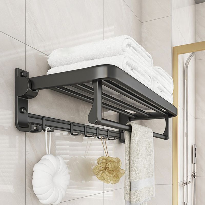 Chrome/Black Classic Bathroom Accessory Set Modern Bath Shelf/ Towel Bar & Paper Holder