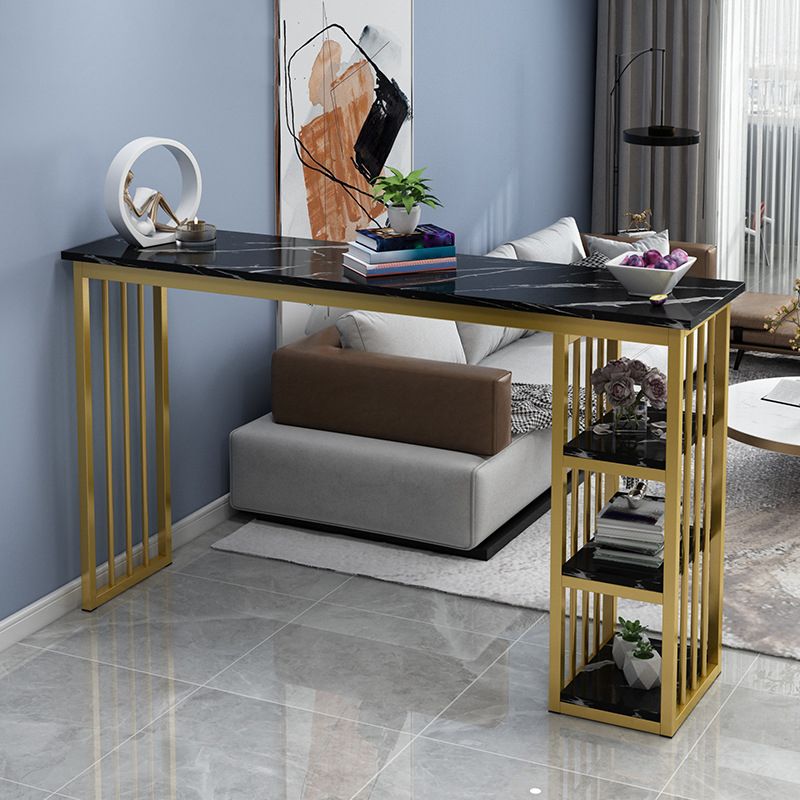 Marble Color Top Bar Table 42-inch Height Glam Style Bistro Table