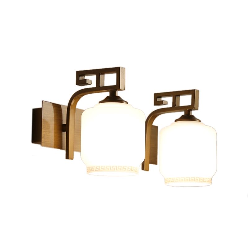 Industrial Glass Shade Vanity Light Minimalist Wall Light Sconce for Washroom