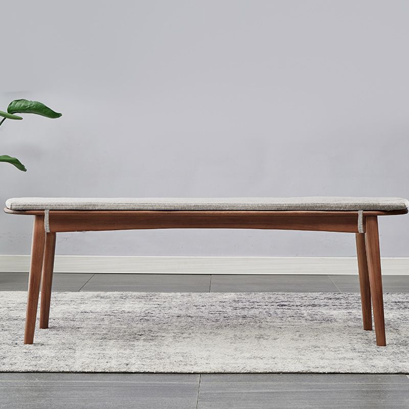 11.8" Wide Modern Seating Bench Solid Wood Oval Bench with Legs