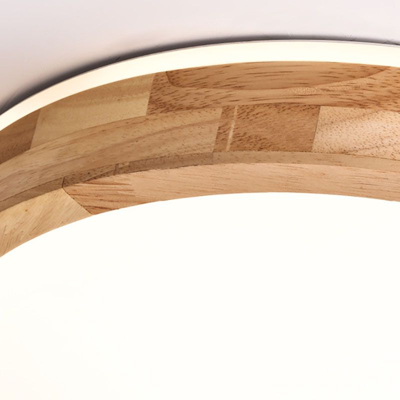 Brown LED Ceiling Light in Modern Simplicity Circular Acrylic Flush Mount for Bedroom