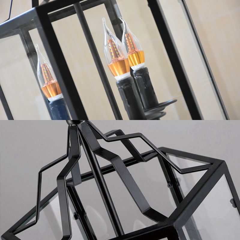 Candle Hanging Ceiling Fixture Industrial Black Metal Ceiling Hanging Light Fixture