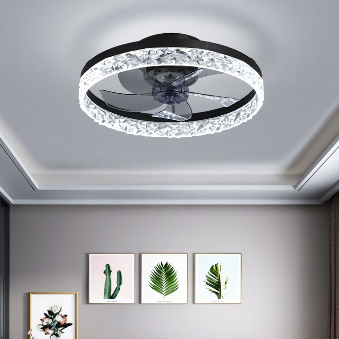 Contemporary LED Fan Light Metal Round Flush Mount Light for Living Room