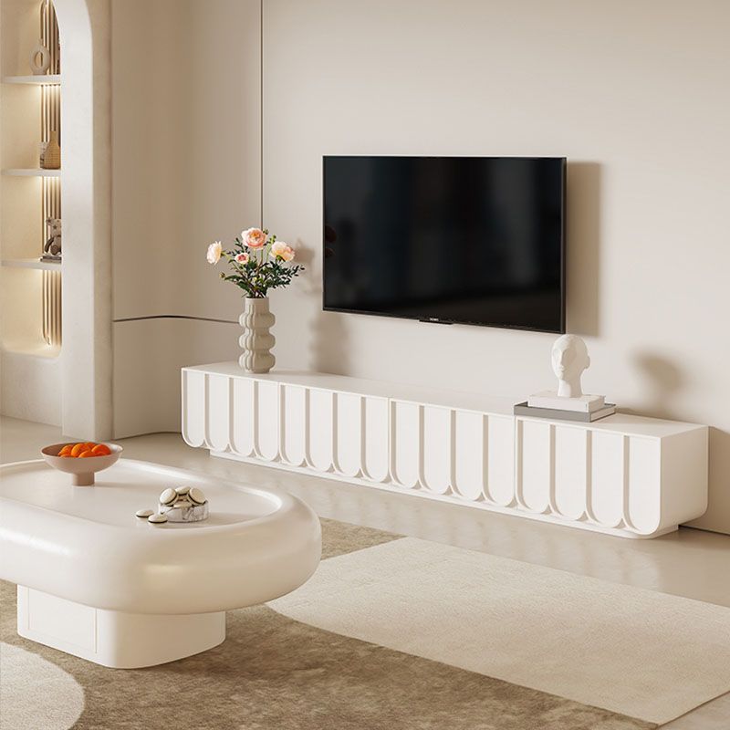 Scandinavian TV Media Console with Rectangle Top for Living Room