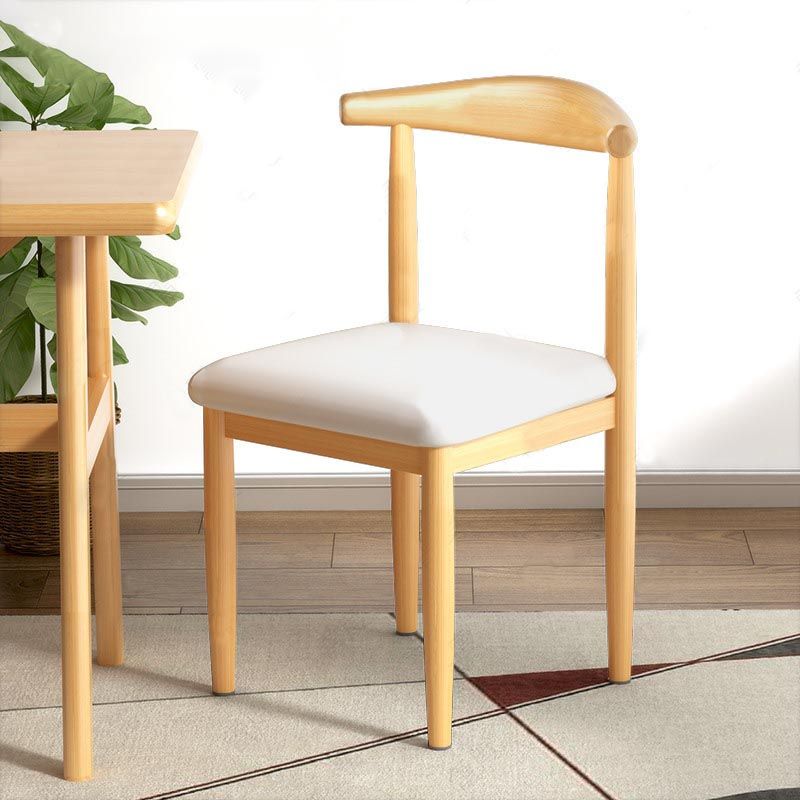 Contemporary Linen Dining Chair Open Back Dining Side Furniture in Matte Finish for Indoor