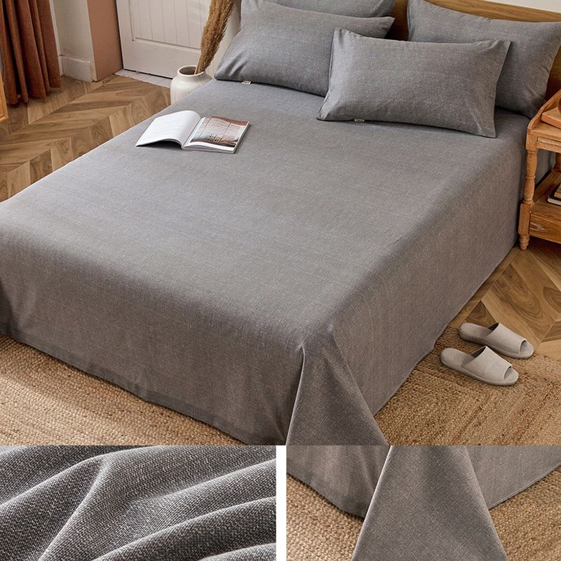 Cotton Bed Sheet 3-Piece Solid Color Fade Resistant Sheet Set