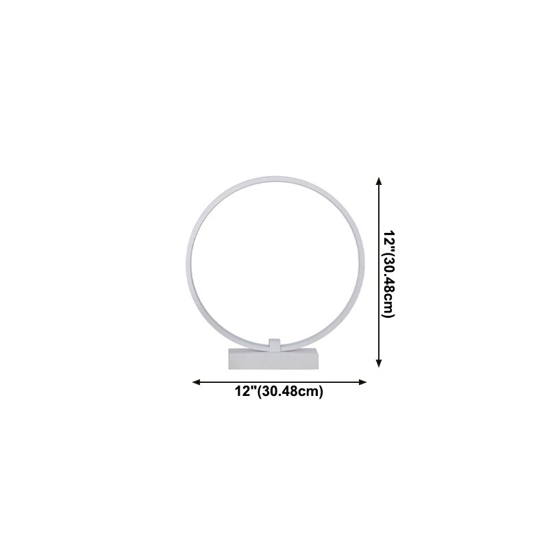 1 Leichter Kreis Tisch Licht Modernismus Metall Nachttischlampen für Schlafzimmer in Weiß