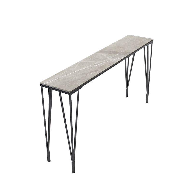 Modern Marble Bar Table with Rectangle Table Top Legs Table - 41.3" H