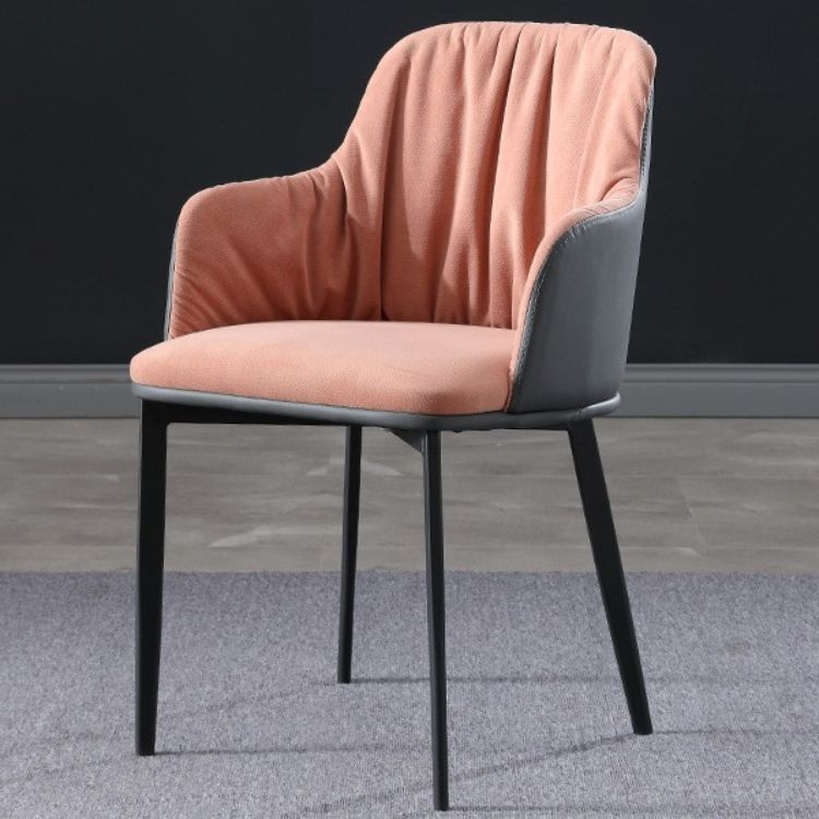 Minimalist Design Upholstered Arm Chair Arm Solid Back Side Chairs