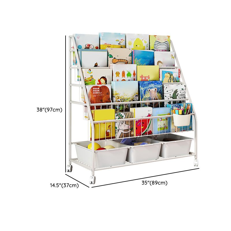 Modern Metal Standard Bookcase Closed Back Standard Kids Bookcase